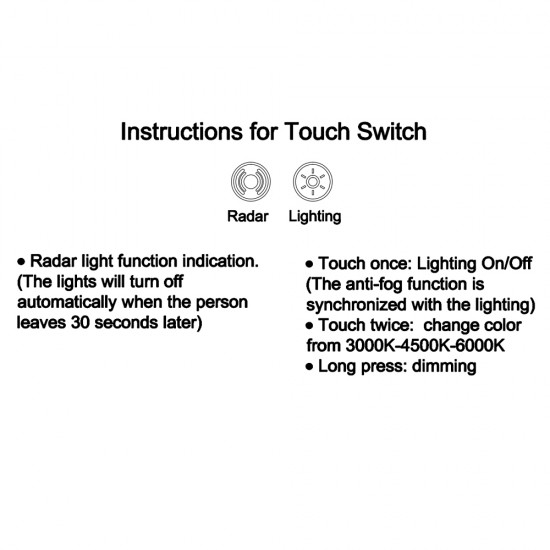 600mm Round LED Mirror with Demister Motion Sensor Auto On Backlit Touch Switch 3 Colours Lighting Frameless